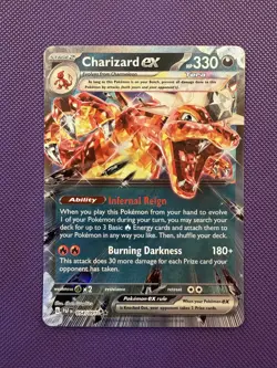Charizard ex 054/091 Paldean Fates Double Rare Tera Pokemon Card NM - Image 1