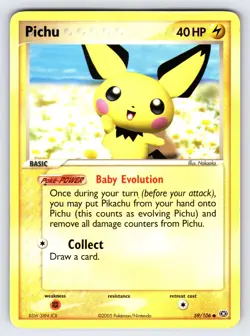 Pichu 59/106 2005 EX Emerald Pokemon Card TCG Nintendo Common - Lp/Mp - Image 1