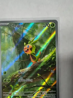 2026 POKEMON MEGA EVOLUTION CHAOS RISING CHESPIN ILLUSTRATION RARE 087/086 - Image 3
