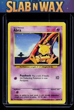 Pokemon tcg Base Set Abra #043/102 - Image 1