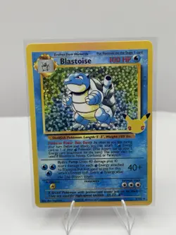 💦Blastoise 2/102 Base Set 2 Holo Pokemon Card Pikachu Stamp WOTC LP NM - Image 1
