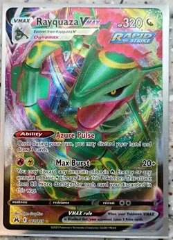 Pokemon Crown Zenith Rayquaza VMAX Rapid Strike #102/159 Holo Foil Card NM - Image 1