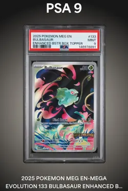 2025 Pokemon Meg EN-Mega Evolution Bulbasaur Enhanced Stamped PSA 9 #133 - Image 1