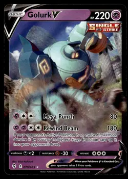 Golurk V 070/203 Holo V Rare Evolving Skies Pokemon Near Mint - Image 1