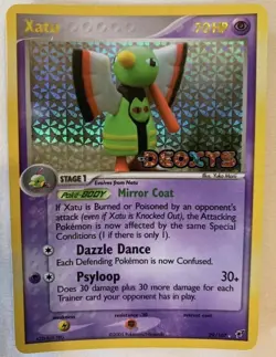 Xatu Deoxys 29/107 Reverse Holographic Pokemon Card Fermi Bubbles Grading B - Image 1