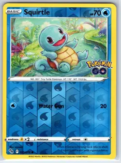 Squirtle 015/078 Common Pokemon GO Pokemon Reverse Holo Near Mint - Image 1