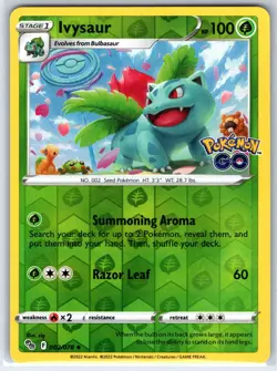 Ivysaur 002/078 Uncommon Pokemon GO Pokemon Reverse Holo Near Mint - Image 1