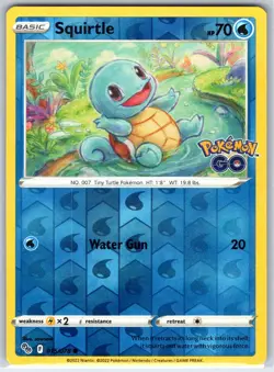 Squirtle 015/078 Common Pokemon GO Pokemon Reverse Holo Near Mint - Image 1