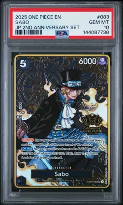 2025 ONE PIECE JAPANESE 2ND ANNIVERSARY SET #083 SABO PSA 10 - Image 1