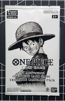One Piece - 3rd Anniversary - Treasure Campaign Pack- Chance at serialised Luffy - Image 3