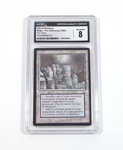 1994 Magic The Gathering MTG City of Shadows Uncommon The Dark CGC 8 - Image 1