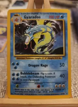 Gyarados 6/102 Base Set Unlimited - Holo Rare Pokemon Card WOTC - MP - Image 3