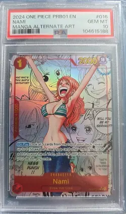 Nami Manga Rare English PRB OP01-016 PSA 10 Gem Mint One Piece TCG - Image 1