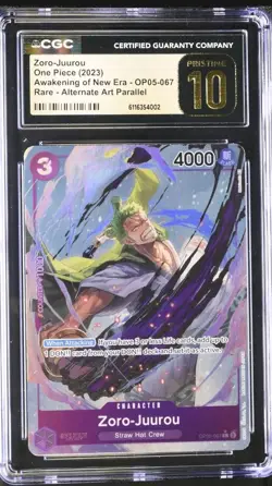 2023 One Piece Japanese Zoro-Juurou OP05 Alternate Art #067 CGC PRISTINE 10 - Image 1