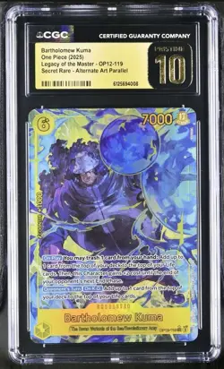 2025 One Piece Legacy Of The Master Bartholomew Kuma #OP12-119 CGC 10 PRISTINE - Image 1