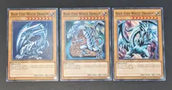 Yugioh Blue Eyes White Dragon LDK2 Unlimited 3 Card Set Excellent Condition - Image 1