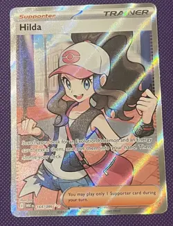 Pokemon TCG Trainer Hilda Ultra Rare Card #164/086 White Flare - Image 1