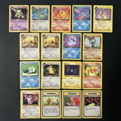 Vintage Pokemon Cards Team Rocket Lot 17 Cards Dark Dragonite Alakazam Non Holo - Image 1