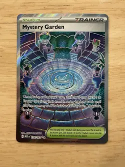 Pokemon TCG Mystery Garden Stadium Trainer Holo Card Mega Evolution 172/132 - Image 1