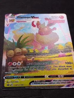 Pokemon TCG Flareon VMAX SWSH180 Alt Art Black Star Promo - LP-NM (Read) - Image 2