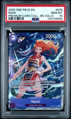 2025 ONE PIECE PREMIUM CARD COLLECTION BEST SELECTION VOL.4 070 NAMI PSA 10 - Image 1