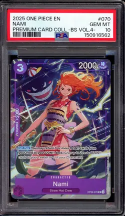 2025 One Piece Premium Card Collection Volume 4 Nami #070 PSA 10 GEM MINT - Image 1