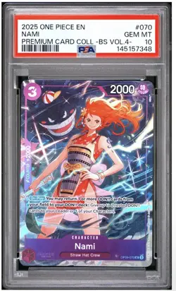 2025 ONE PIECE PREMIUM CARD COLLECTION -BEST SELECTION VOL.4 - #070 NAMI PSA 10 - Image 1