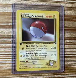 Lt. Surge's Voltorb 84/132 Gym Heroes 1st Edition Pokemon Card LP-NM - Image 1