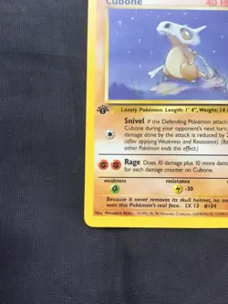Pokemon Cards: Jungle 1st Edition Common: Cubone 50/64 - Image 5