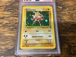 2000 POKEMON BASE SET 2 #8 HITMONCHAN-HOLO PSA 7 Graded Card Slabbed 8/130 - Image 1