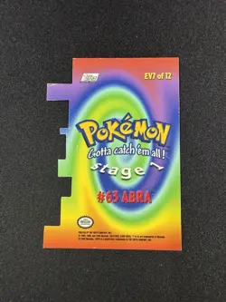 Pokemon TV Series 2 Topps - Die-Cut Embossed Chase Card #63 Abra EV7 - Image 2