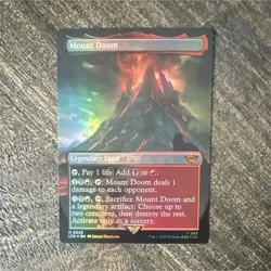 Wizards of the Coast MTG Mount Doom Foil Borderless Legendary Land LOTR #343 EN… - Image 1