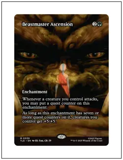 1x Beastmaster Ascension, Borderless Art, Avatar, Magic MTG NM - Image 1