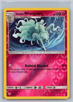 Alolan Ninetales 145/236 Holo Rare Cosmic Eclipse Pokemon Reverse Holo Near Mint - Image 1