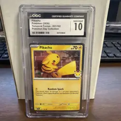 Pikachu 051/162 CGC Gem Mint 10! Cosmos Holo Pokemon Day 2026 Stamped Promo - Image 1