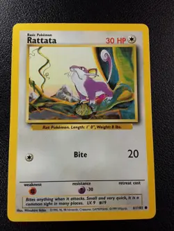 Pokemon Rattata Base Set 61/102 Mint 10 1999 Vintage Wotc - Image 1