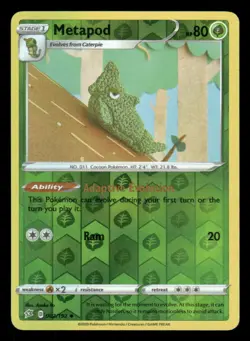 Metapod 002/192 Uncommon Rebel Clash Pokemon Reverse Holo NM/M - Image 1