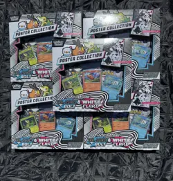 Lot of 6 Pokemon TCG Scarlet and Violet Black Bolt White Flare Poster Collection - Image 1