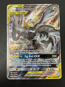 Pokemon TCG Pikachu & Zekrom GX Black Star Promo Card SM168 Holo - Image 1