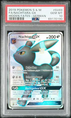 Pokemon Nachtara GX PSA 10 SV69/SV94 Hidden Fates Deutsch Gem Mint - Image 1