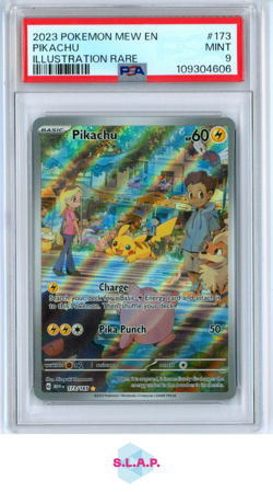 PIKACHU ILLUSTRATION RARE POKEMON MEW EN-151 2023 173 PSA 9 - Image 1