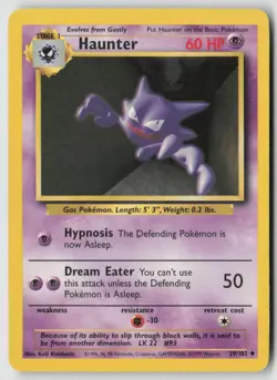 Haunter 29/102 Uncommon Base Set Unlimited Pokemon Moderately Played - Image 1