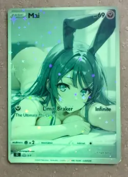 MAI Full Art Anime Pokemon Waifu Trading Card Holofoil Glow In Dark - Image 3