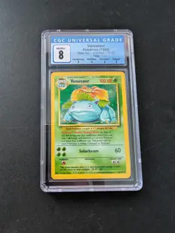 Pokemon 1999 Base Set Unlimited Venusaur 15/102 Holo Rare CGC 8 - Image 1