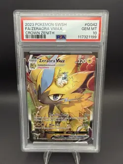 PSA 10 - 2023 Pokemon Crown Zenith Galarian Gallery Zeraora VMAX GG42 - Image 1