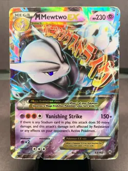 Pokemon TCG M Mewtwo EX 63/162 Breakthrough Ultra Rare Holo HP/DMG - Image 1