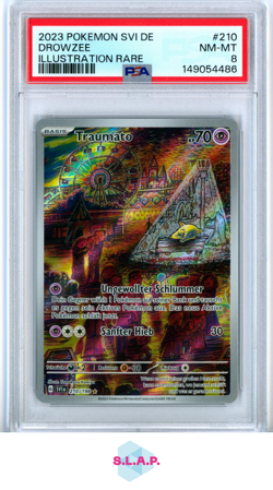 DROWZEE ILLUSTRATION RARE POKEMON GERMAN SVI DE-SCARLET & VIOLET 2023 210 PSA 8 - Image 1