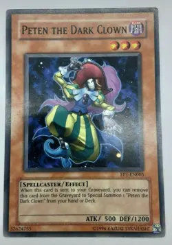 Yugioh - Peten the Dark Clown EP1-EN005 Common - Near Mint Condition - Image 2