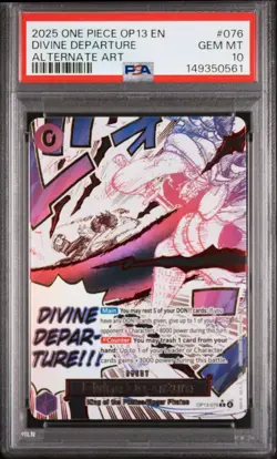 DIVINE DEPARTURE OP13-076 CARRYING ON HIS WILL ALTERNATE ART ONE PIECE PSA 10 ☠ - Image 1