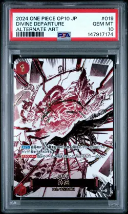 2024 ONE PIECE JPN OP10-ROYAL BLOOD ALTERNATE ART #019 DIVINE DEPARTURE PSA 10 - Image 1